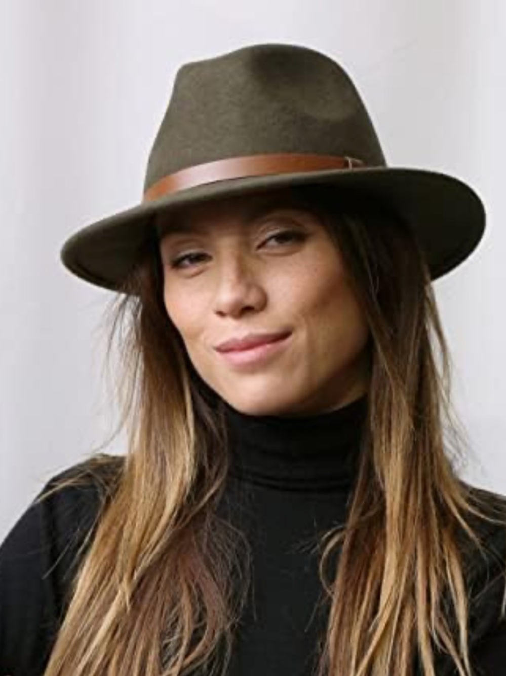 Anthropologie New Black Wool Felt Wide-Brim Hat with Brown Leather Band NWOT - Picture 15 of 16